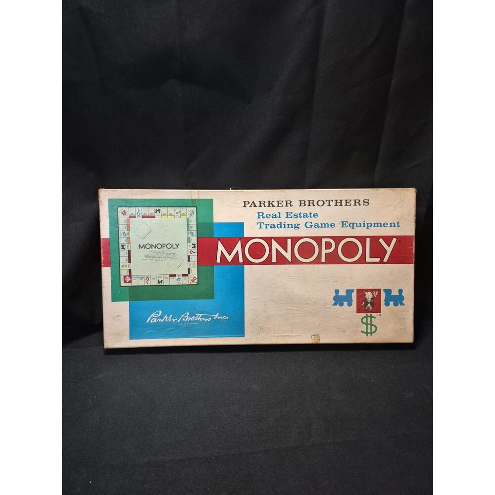 Vintage MONOPOLY BOARD GAME 1960’s Parker Brothers Mostly Complete..